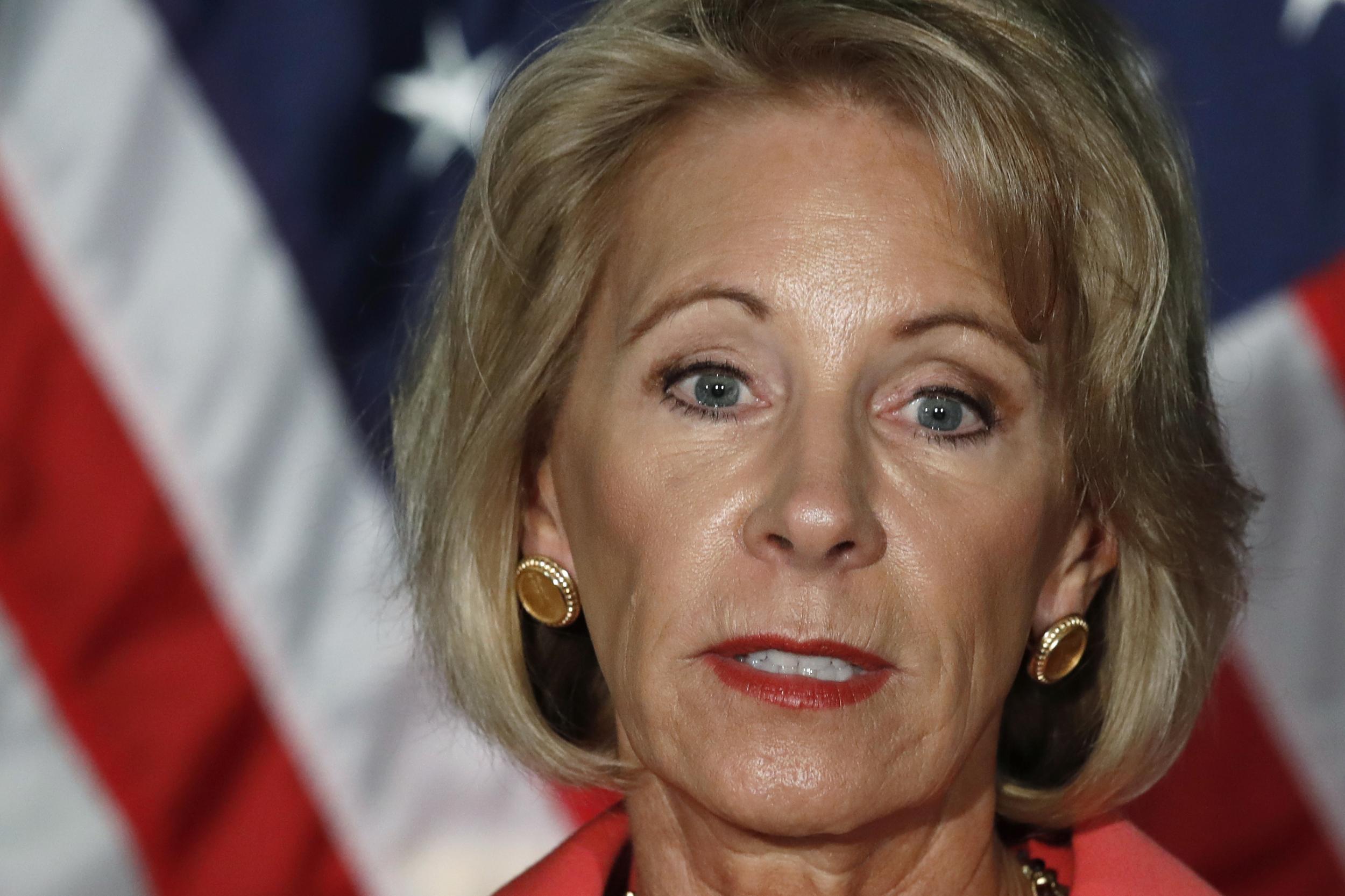 Education Secretary Betsy DeVos speaks about campus sexual assault and enforcement of Title IX