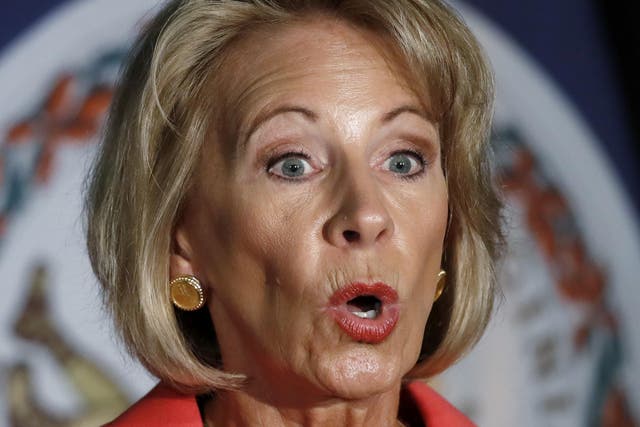 <p>Education Secretary Betsy DeVos calls free public college proposals “socialist takeover of higher education”</p>