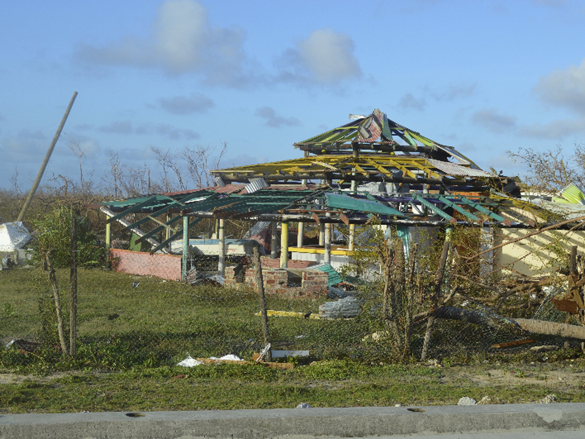 A house on Turks and Caicos Islands destroyed by Hurricane Irma