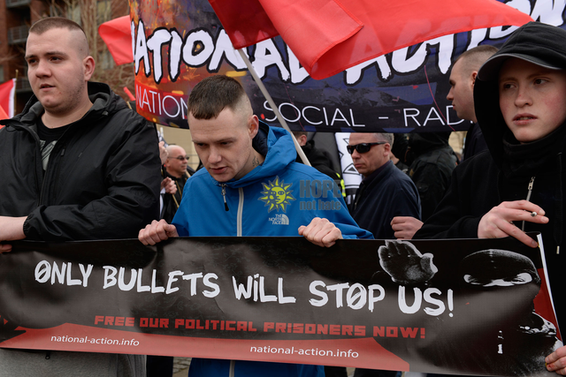 Members of National Action at the ‘White Man March’ in Newcastle in March 2015