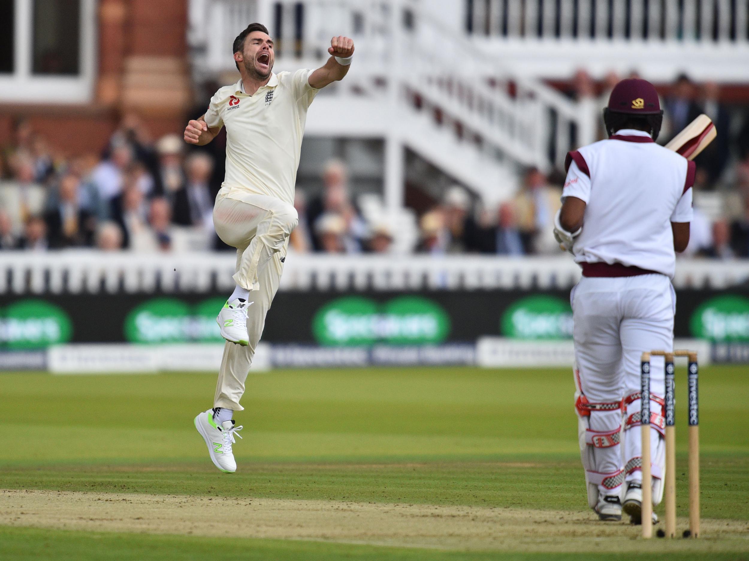 James Anderson's first Test wicket came at Lord's in 2003