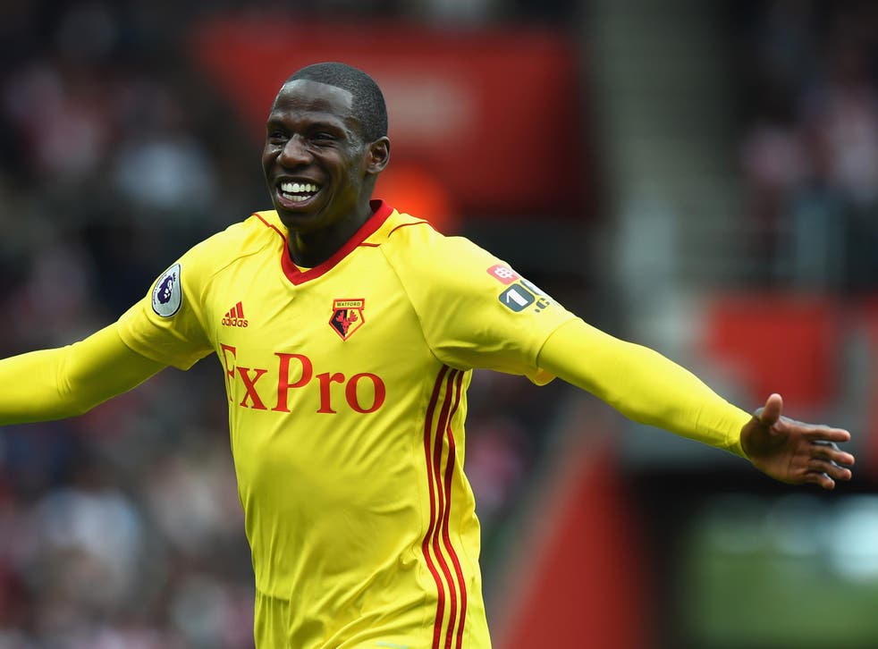 Abdoulaye Doucoure celebrates opening the scoring for Watford