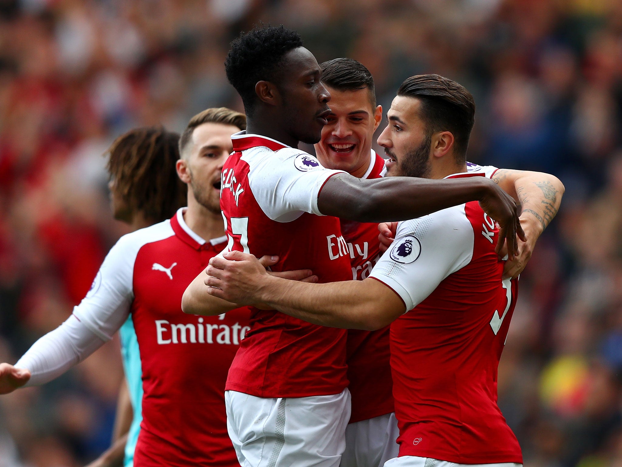 Danny Welbeck bagged two for the Gunners