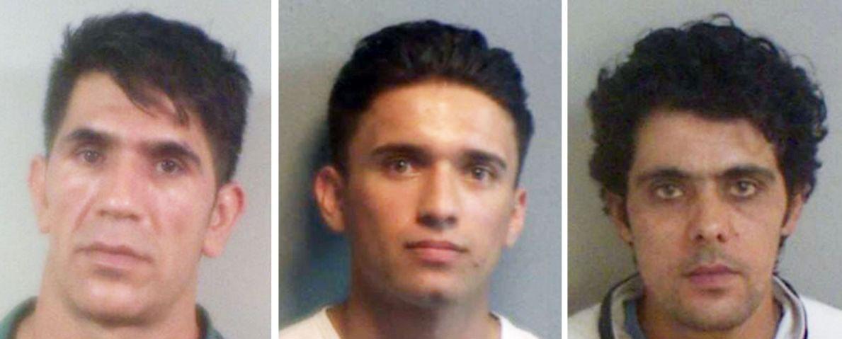 Left to right: Tamin Rahmani, 38, Shersha Muslimyar, 21 and Rafiullah Hamidy, 24, who were each given 14 year sentences for raping a teenager who asked them for directions
