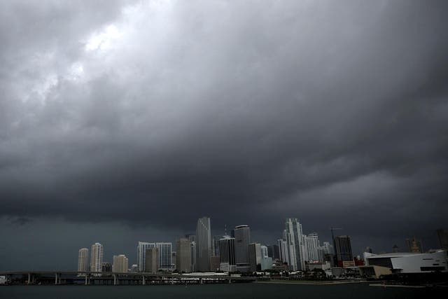 Clouds gather above Florida as Hurricane Irma moves in to the US