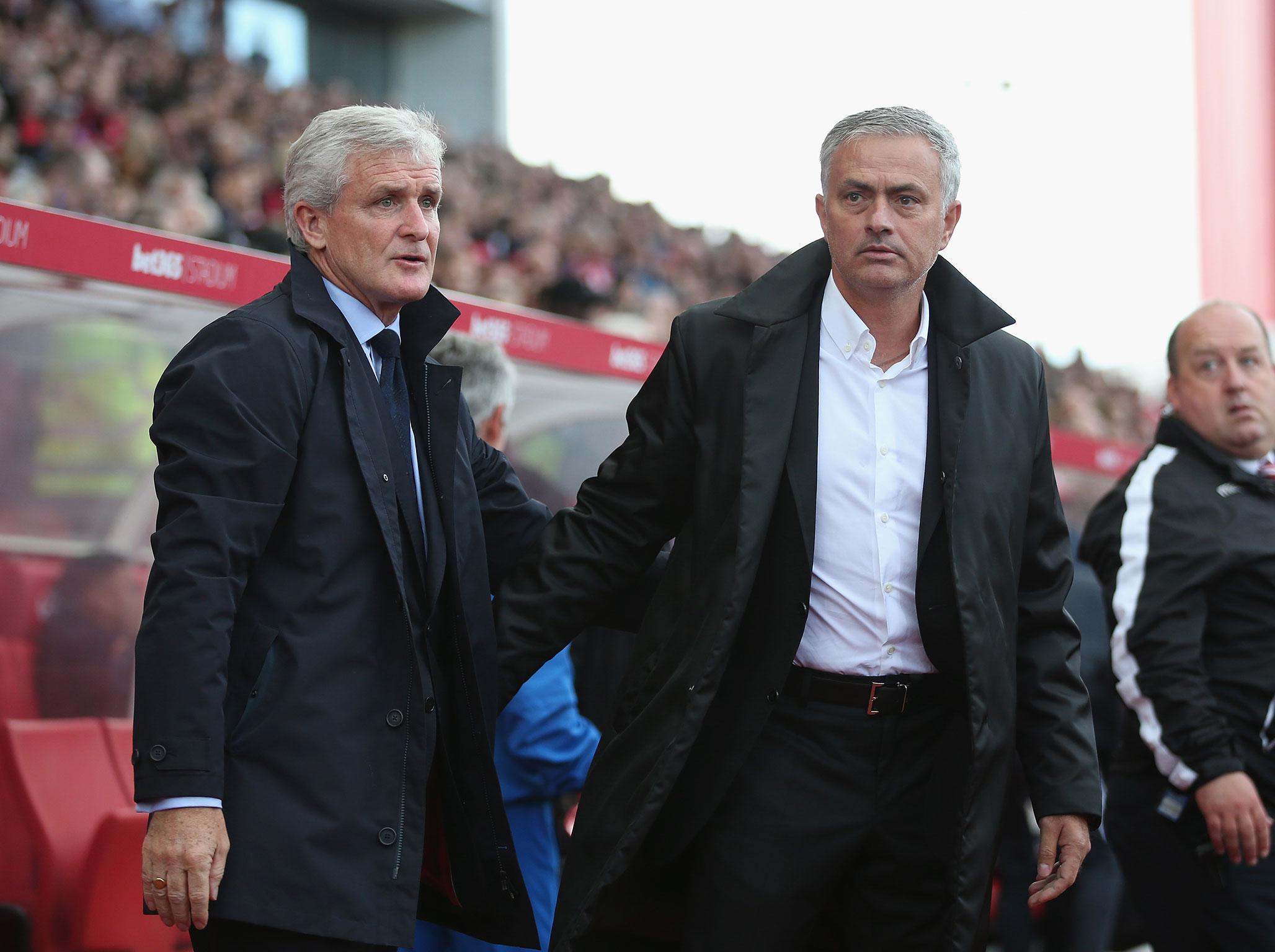Mourinho and Hughes were at odds throughout the game