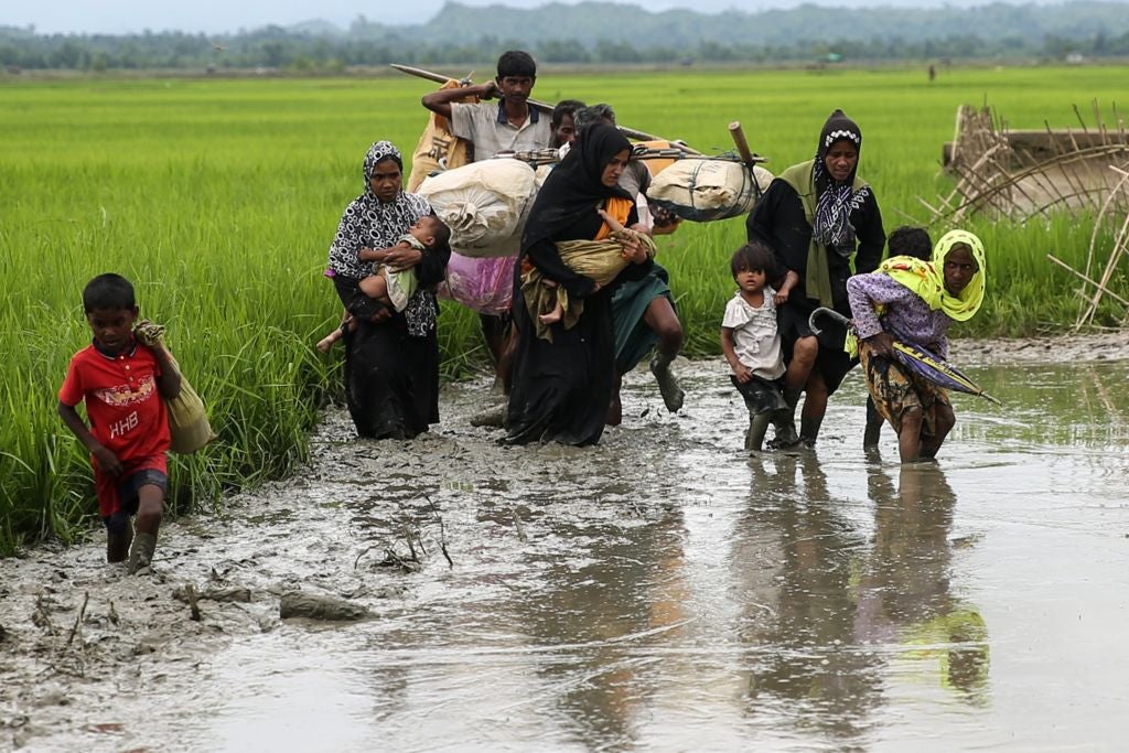 Rohingya Muslims fleeing Burma