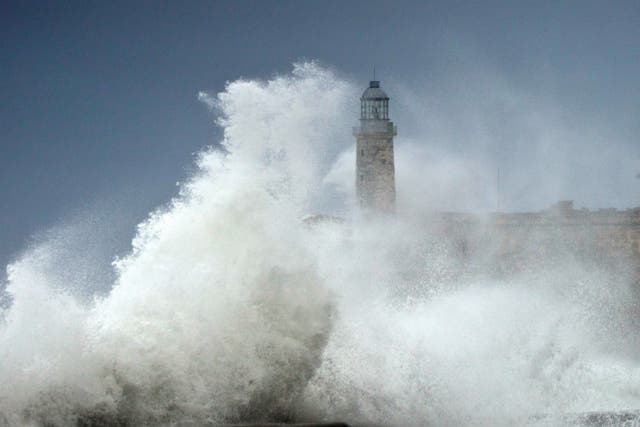 Waves crash into El Morro after the passing of Hurricane Irma, in Havana, Cuba