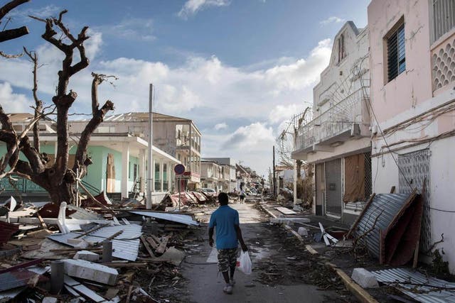 A street in St. Martin after Hurricane Irma. Residents spoke of a disintegration in law and order as survivors struggled in the face of severe food and water shortages