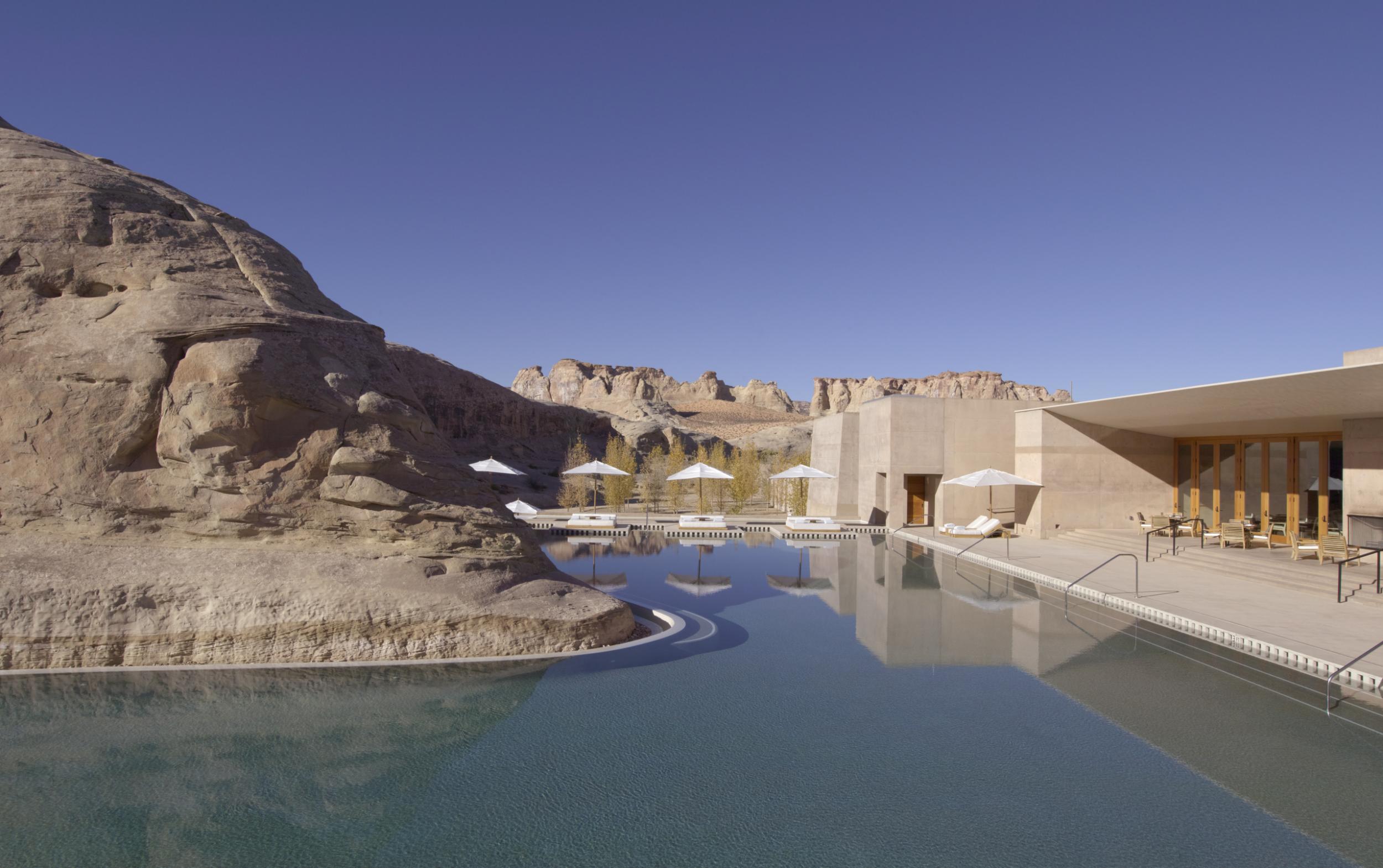 Amangiri blends in with the surrounding desert