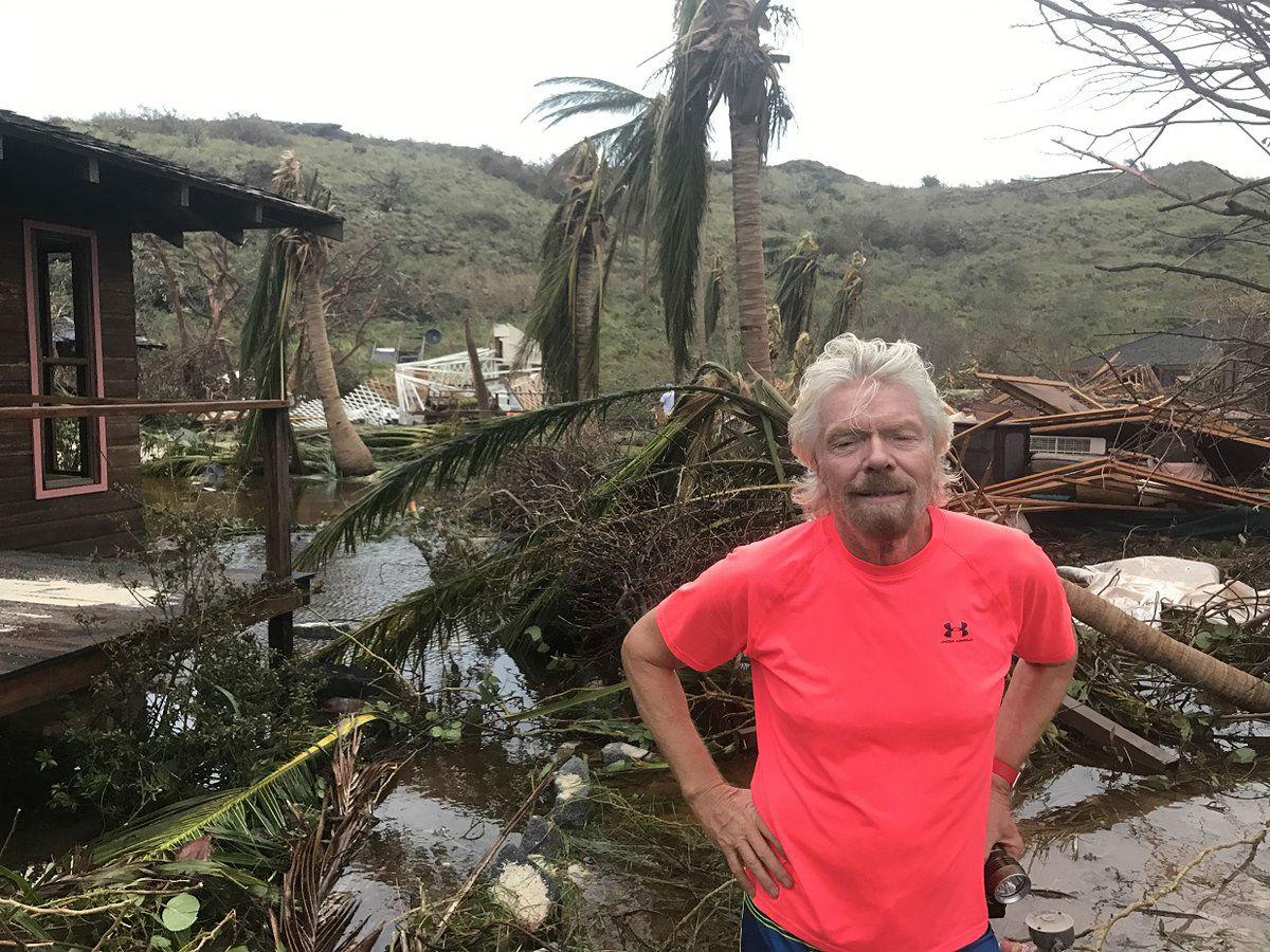 Richard Branson's private Necker island in the British Virgin Islands was partially destroyed by Hurricane Irma