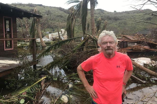 Richard Branson's private Necker island in the British Virgin Islands was partially destroyed by Hurricane Irma