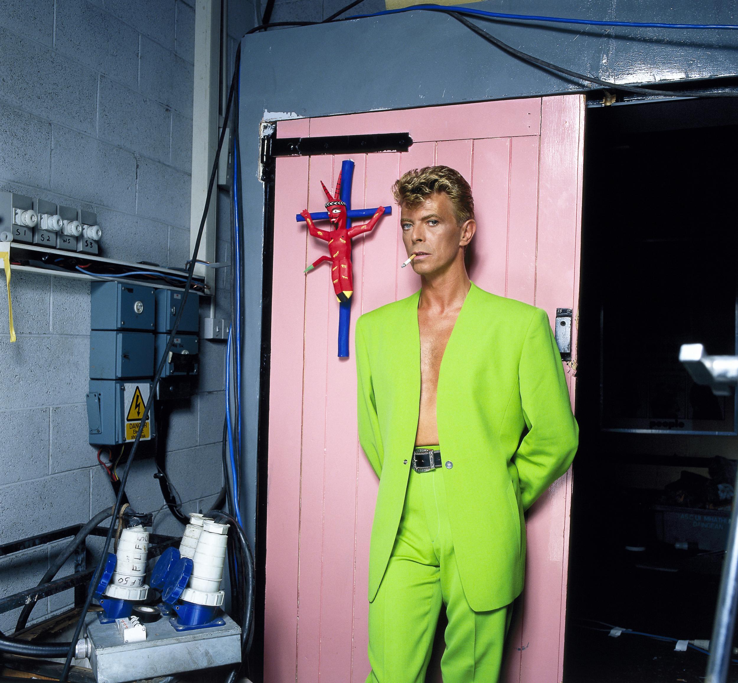 Bowie in a Thierry Mugler suit, 1991. ‘With Bowie, I got to see the wonderfully modest and generous man behind the public image’