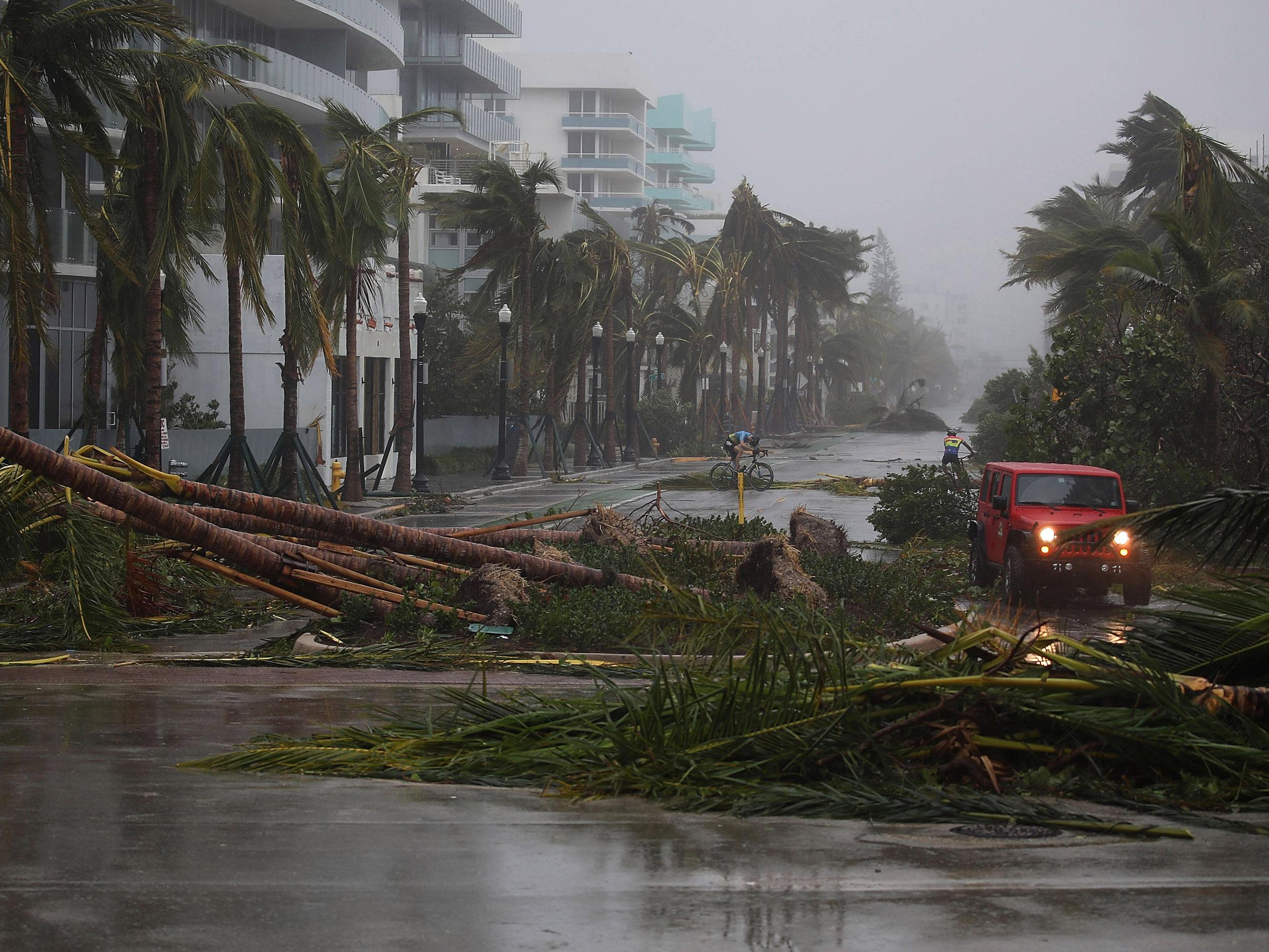 Paramedics and firefighters were hindered from call outs for help in Miami as Category 4 storm raged across the city