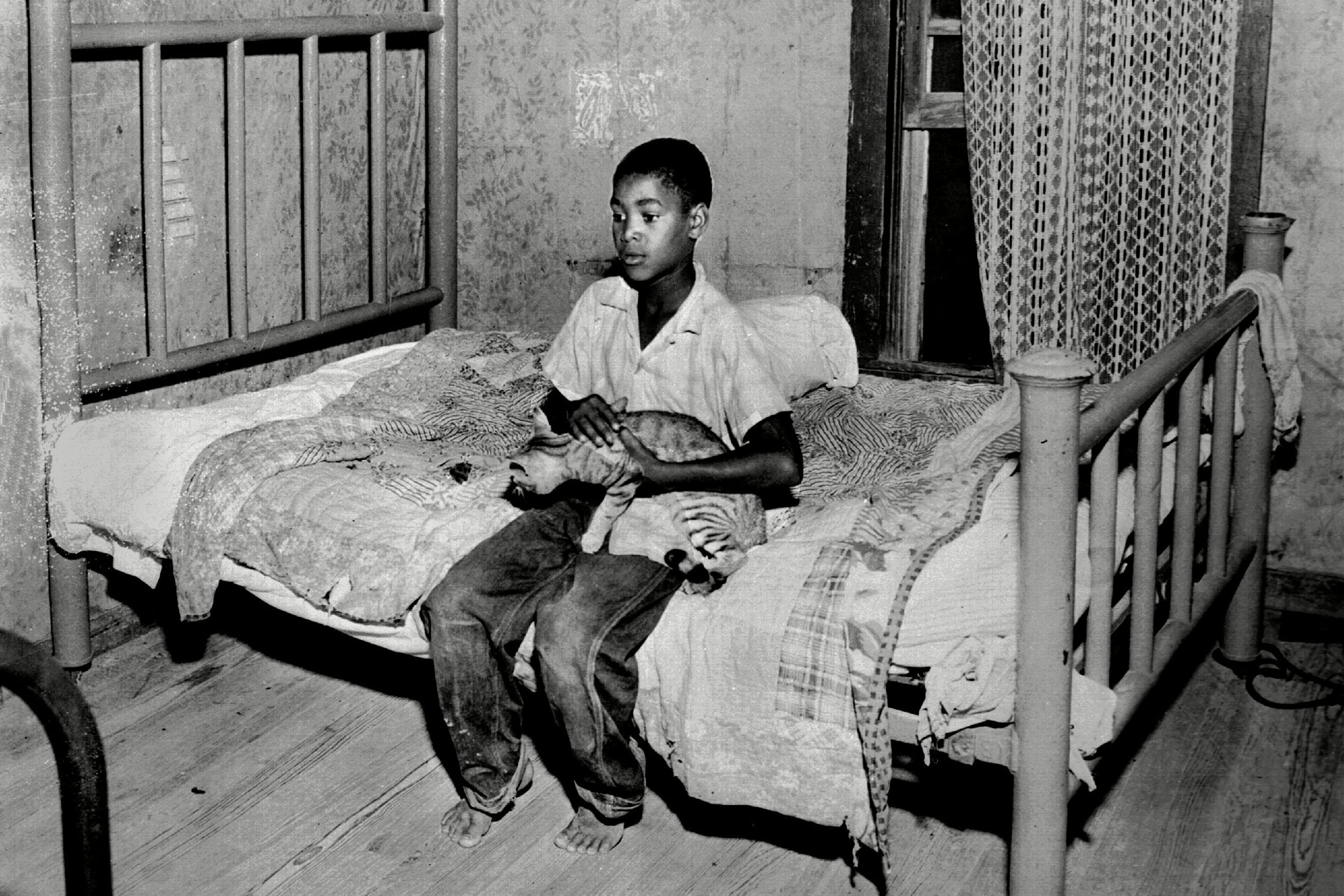 Simeon Wright at the Mississippi home where his cousin Emmett Till was abducted in August 1955