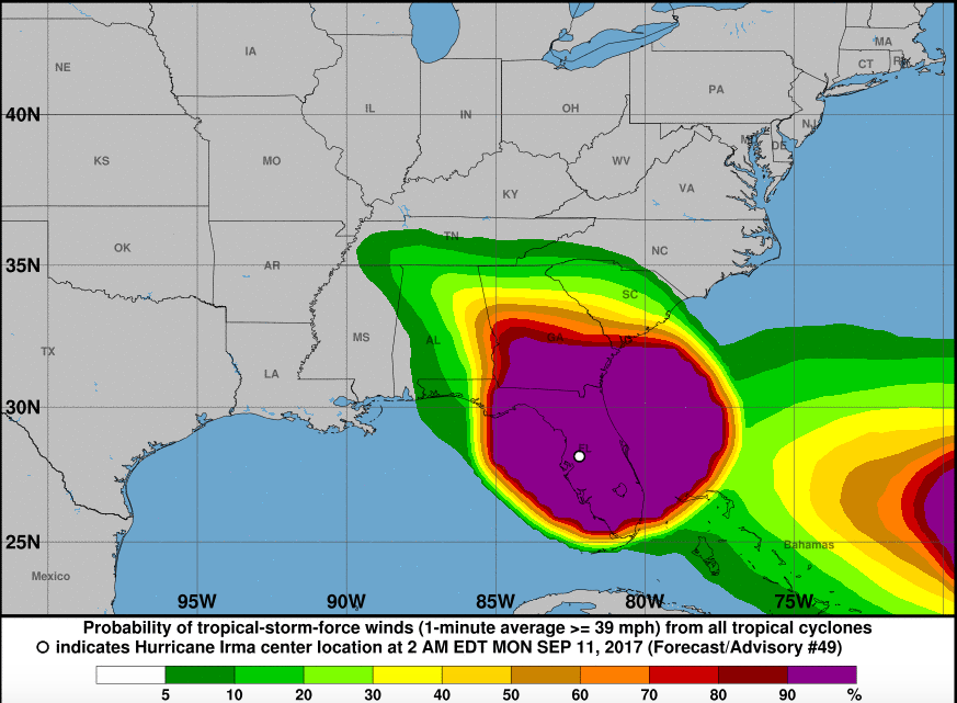 Stormy business: forecast for south-eastern US between now and Saturday 16 September