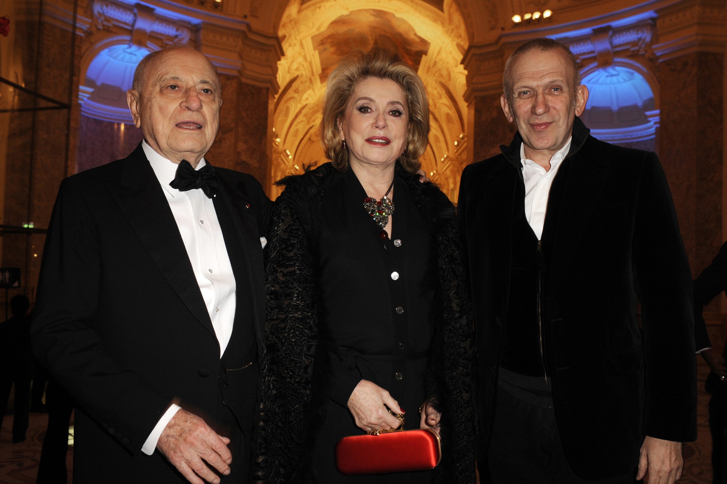 Bergé with Catherine Deneuve and Jean Paul Gaultier in 2010