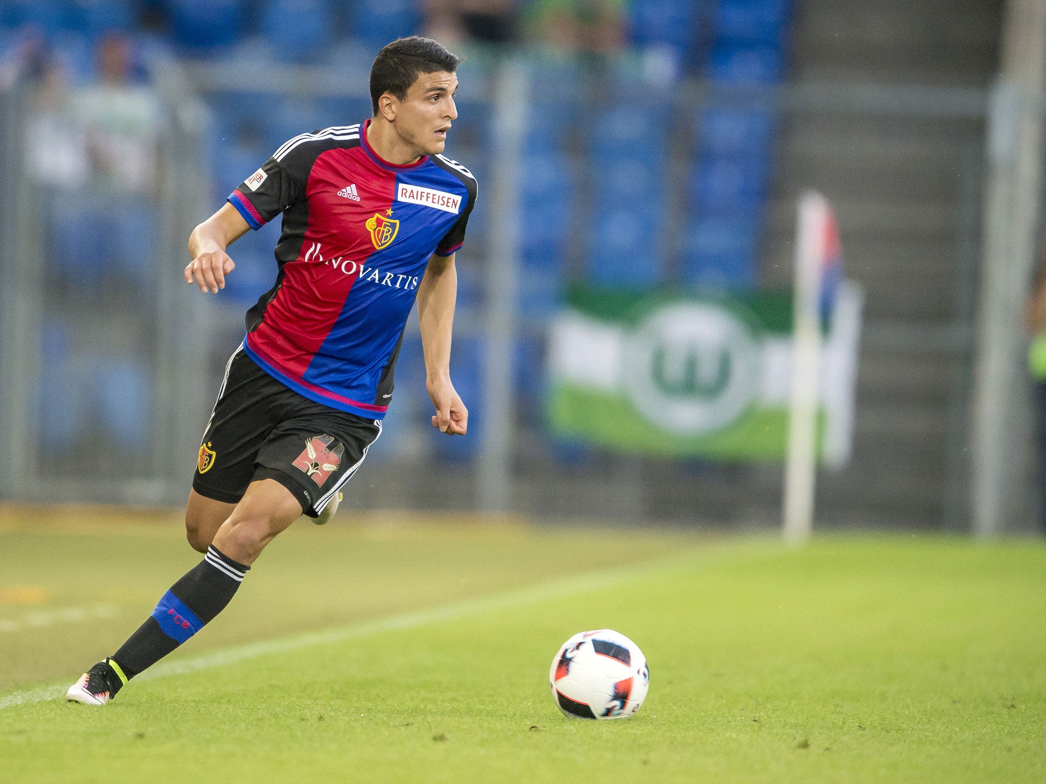 Mohamed Elyounoussi in action for Basel during pre-season