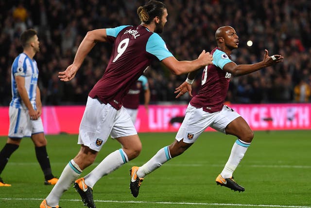 Ayew scored West Ham's second as they beat Huddersfield 2-0