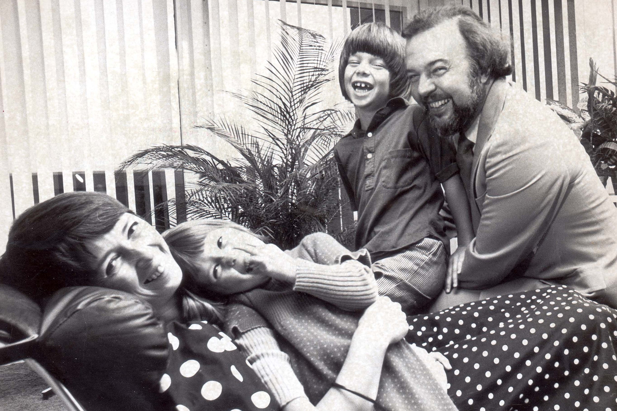 Hall with his second wife Jacquelne and their children Edward and Lucy in 1973