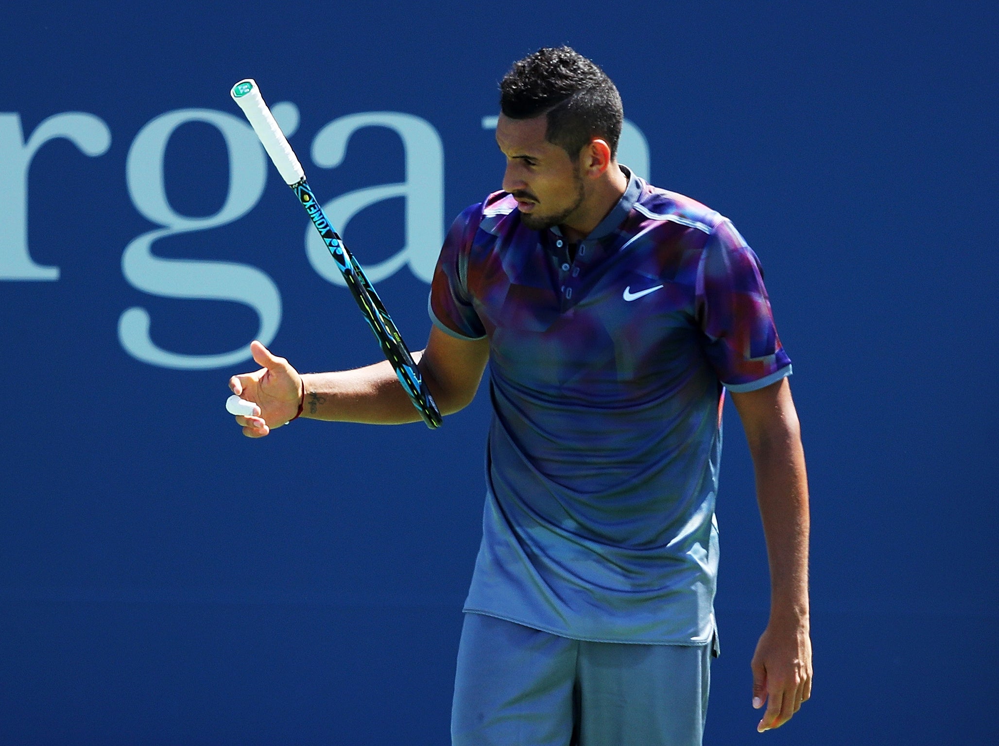 Kyrgios crashed out in the first round of the US Open