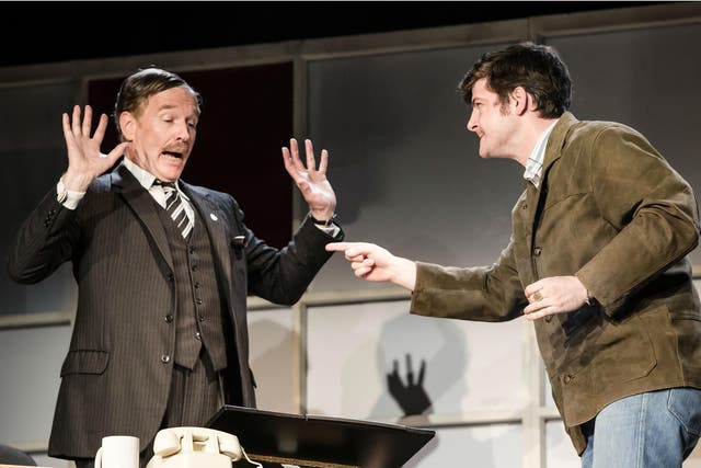 Steven Pacey (Burgess)  and James Alexandrou (Gordon) in Maureen Lipman's production of 'The Knowledge'