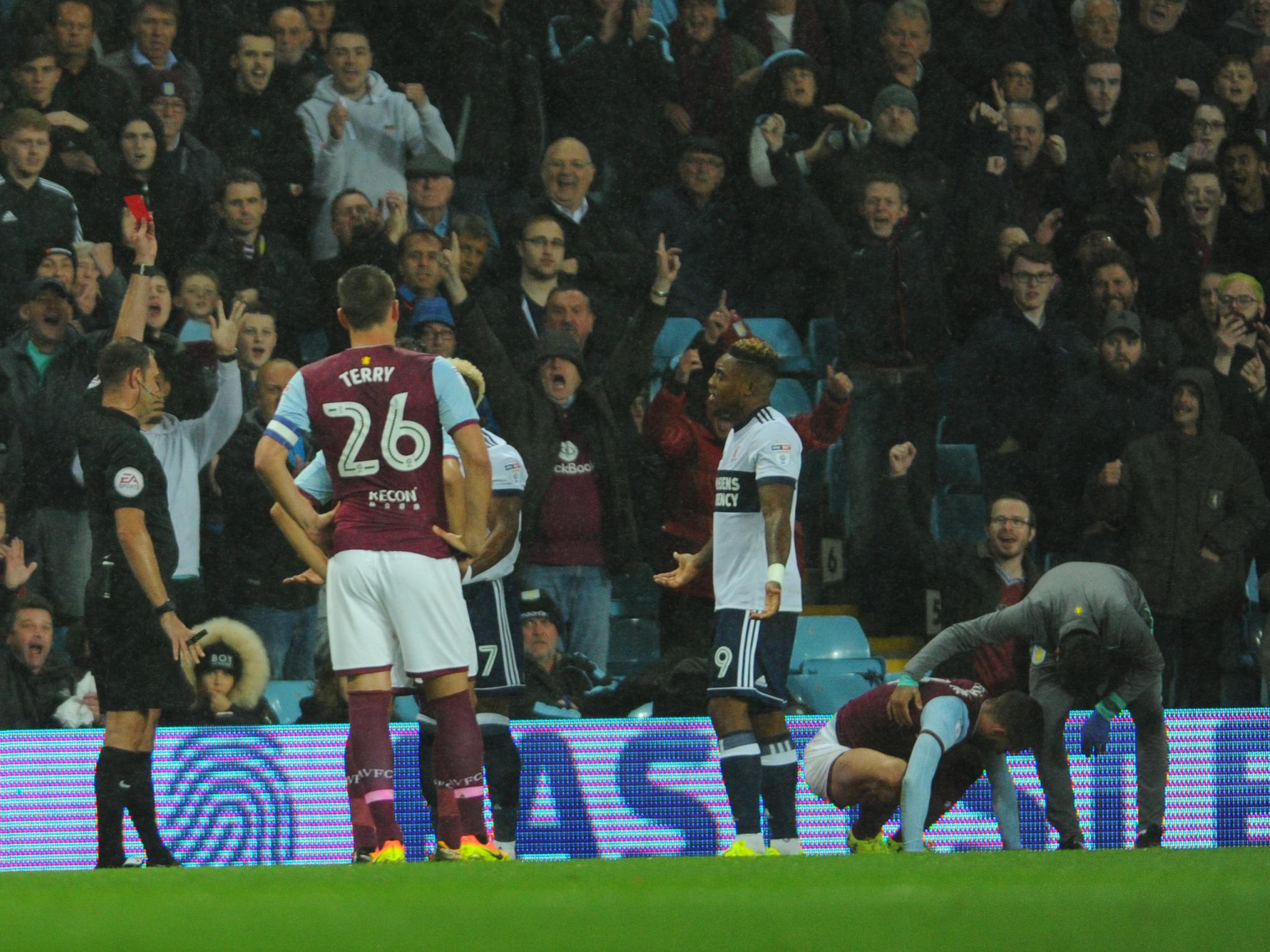 Former Villain Adama Traore was dismissed with less than four minutes on the clock