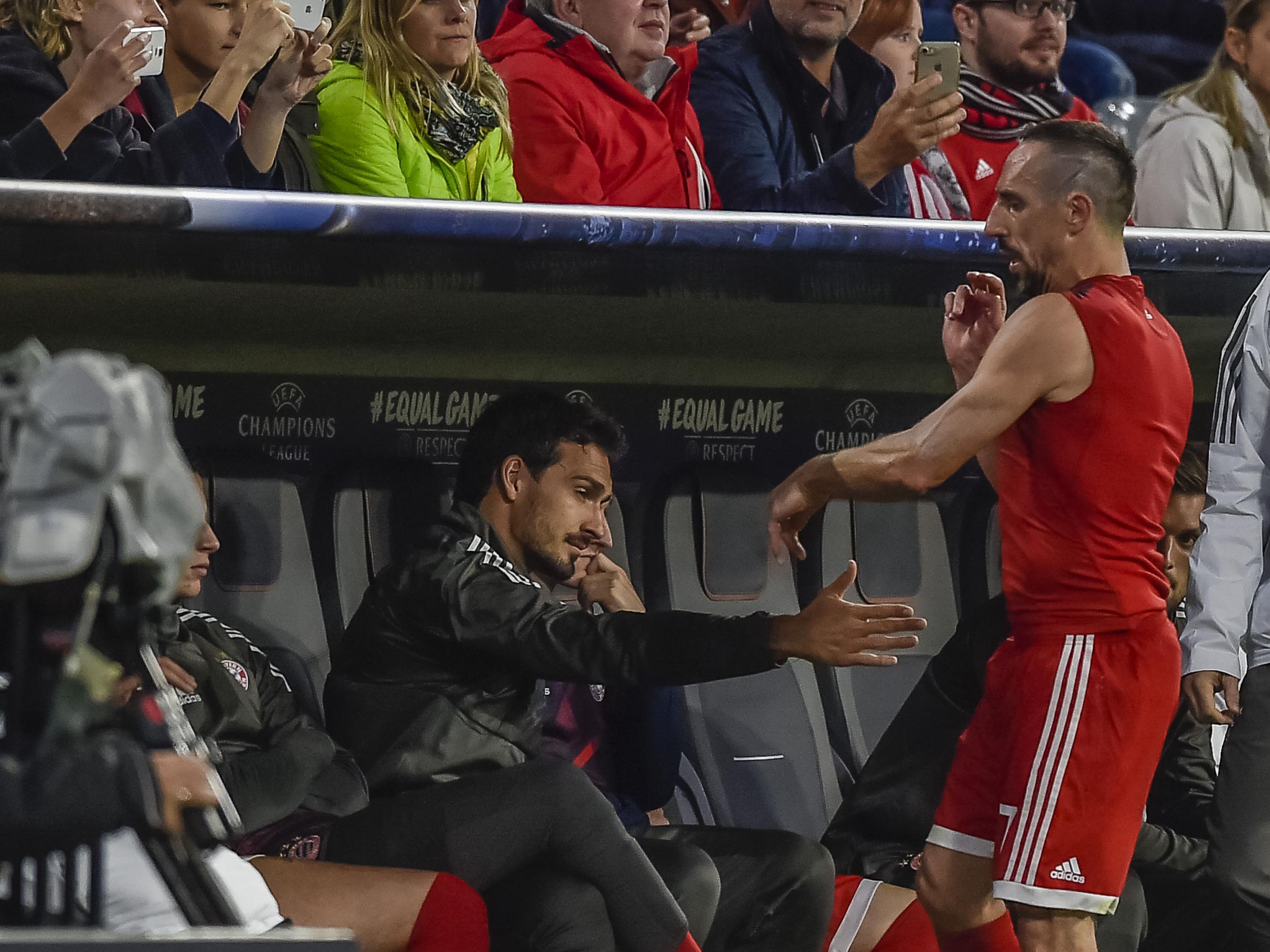 Franck Ribery showed his disgust at being substituted