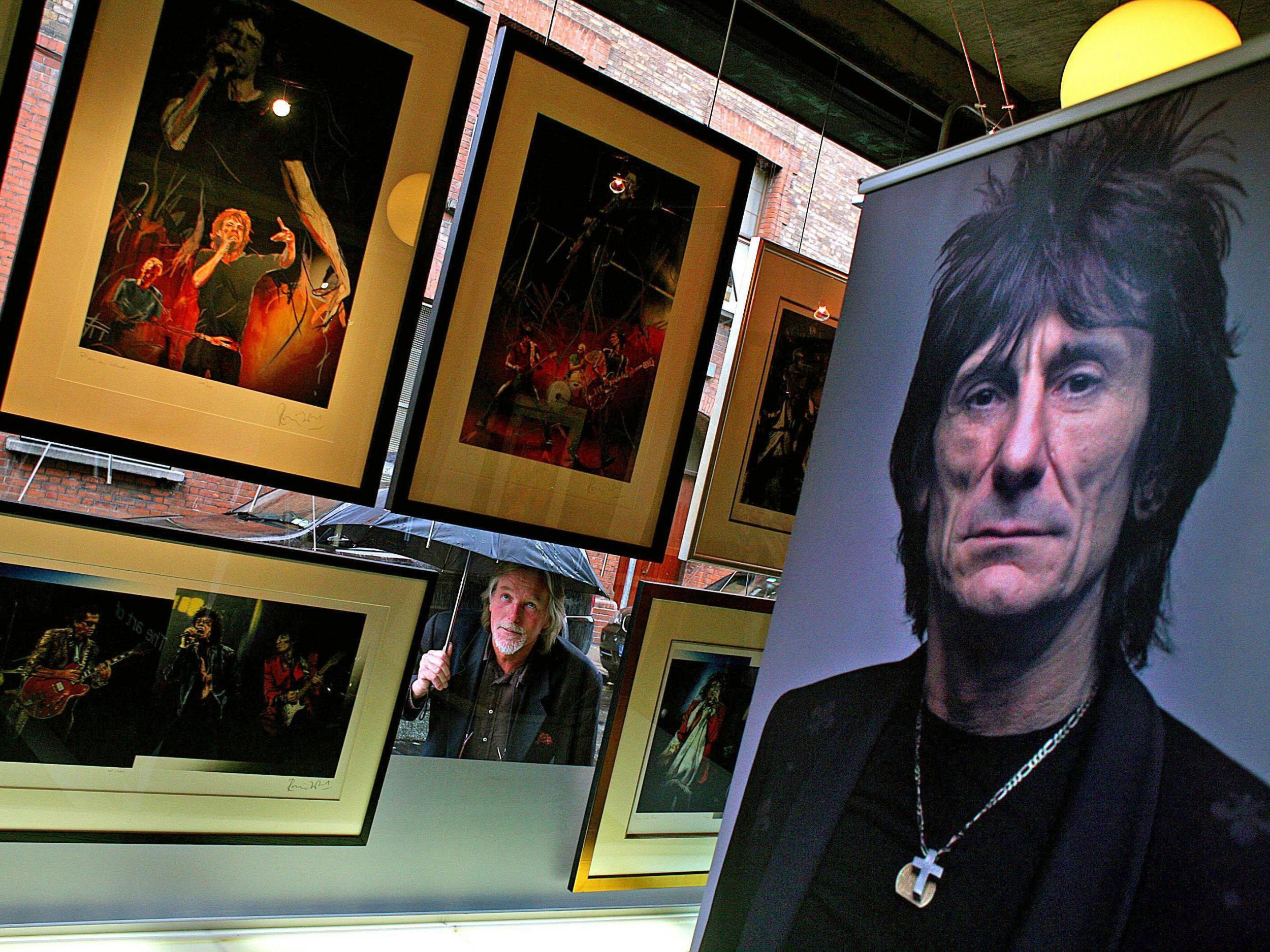 Jonathan Poole at the launch of a Ronnie Wood art exhibition at Dublin's Number One gallery in 2008