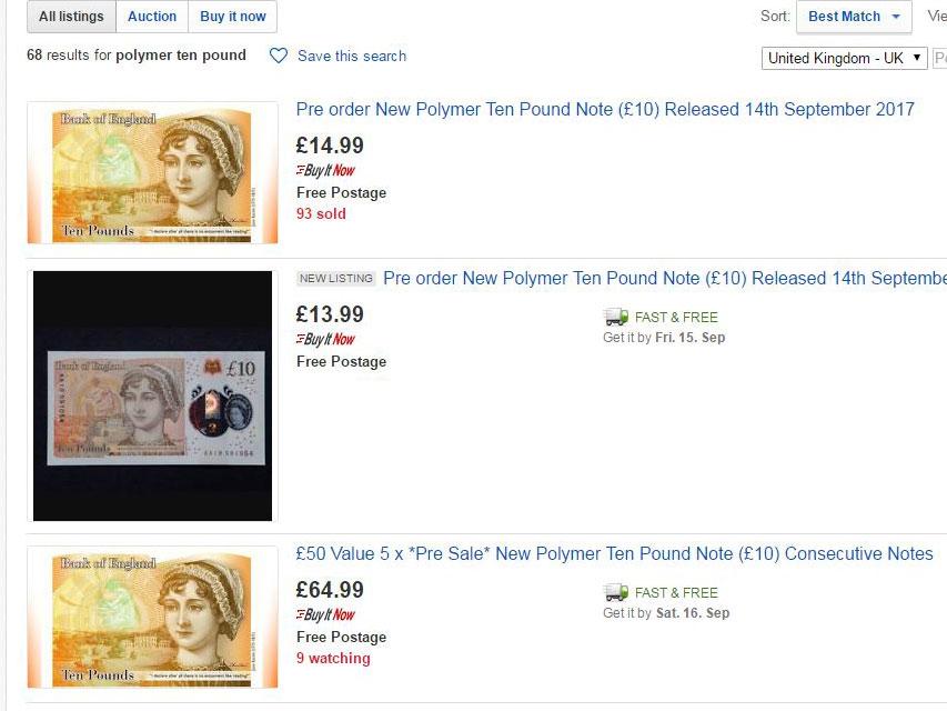 Earlier this week experts already said that the new notes, adorned with Jane Austen’s face, could be worth significantly more than £10