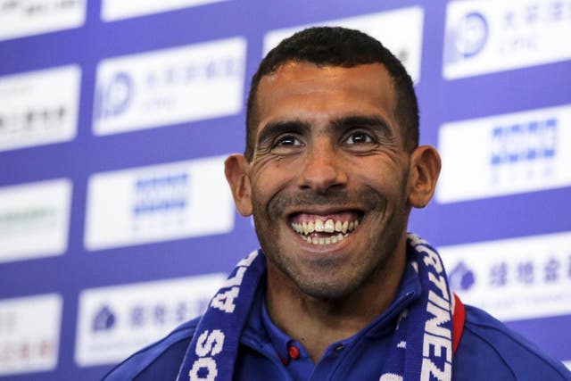Carlos Tevez was unveiled as a Shanghai Shenhua player in January