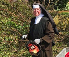 This chainsaw-wielding nun is coming to the aide of Irma victims