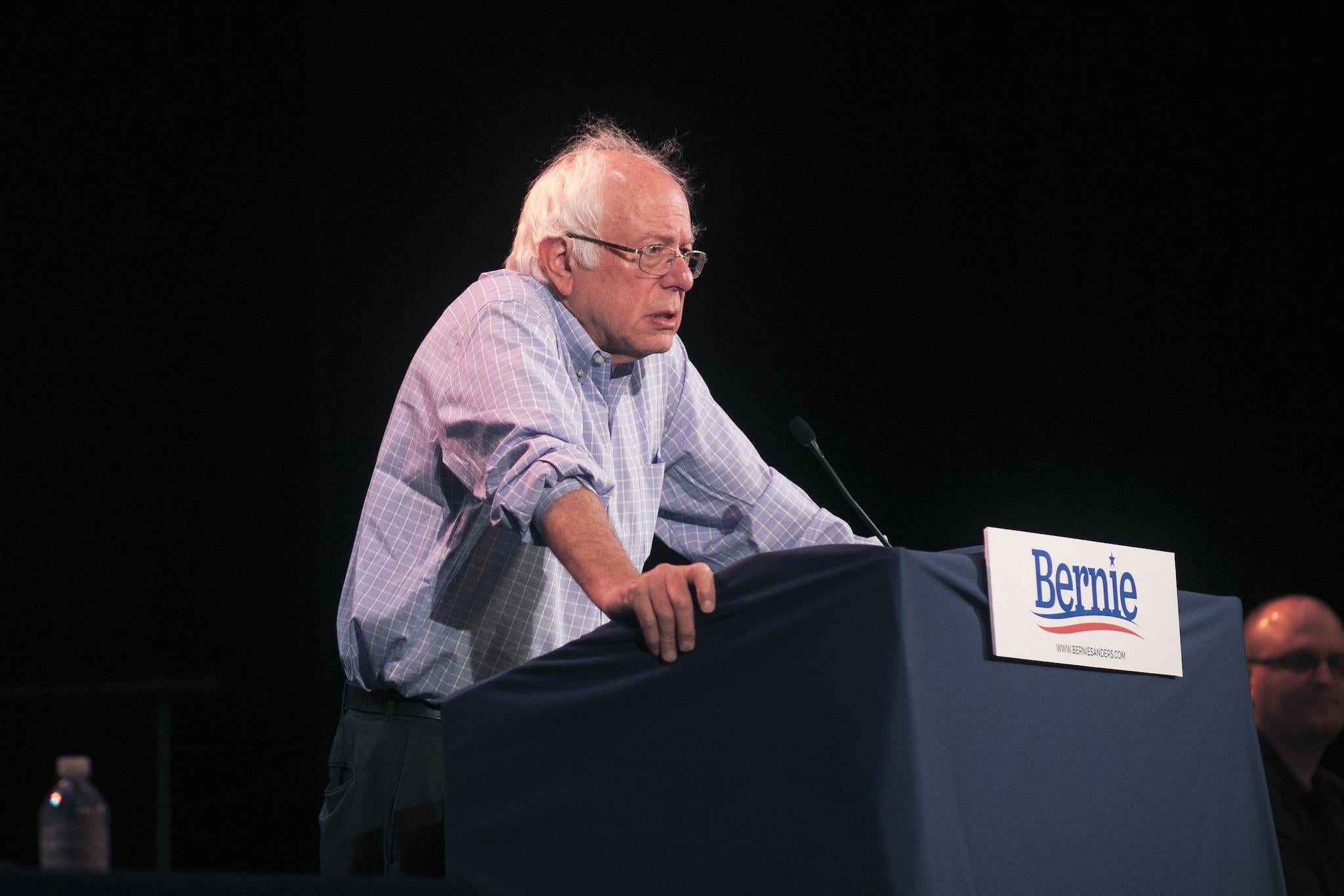Bernie Sanders holds a rally on jobs, healthcare, and the economy at Shawnee State University on August 22, 2017