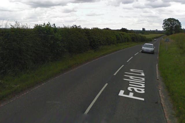 The incident took place on a country road near Tetbury in Staffordshire