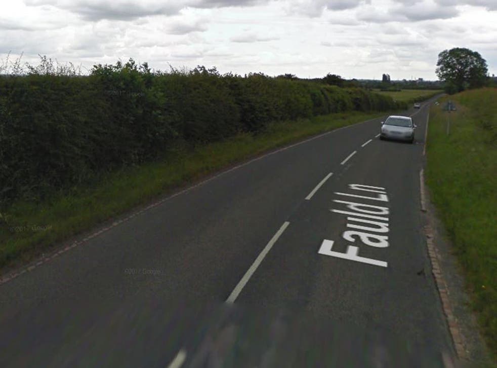 The incident took place on a country road near Tetbury in Staffordshire