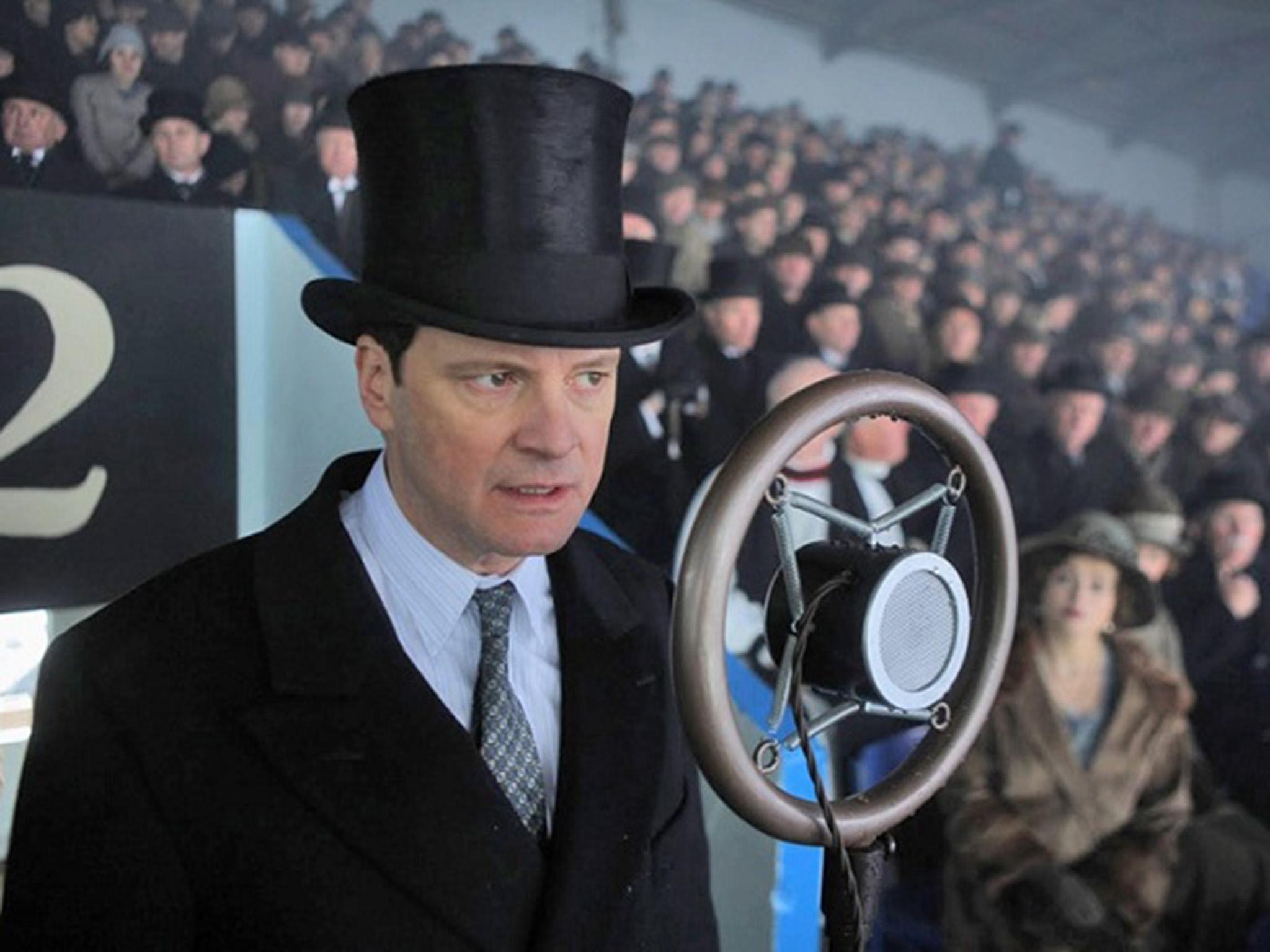 Colin Firth as the stuttering King George VI, or Bertie, in ‘The King’s Speech’