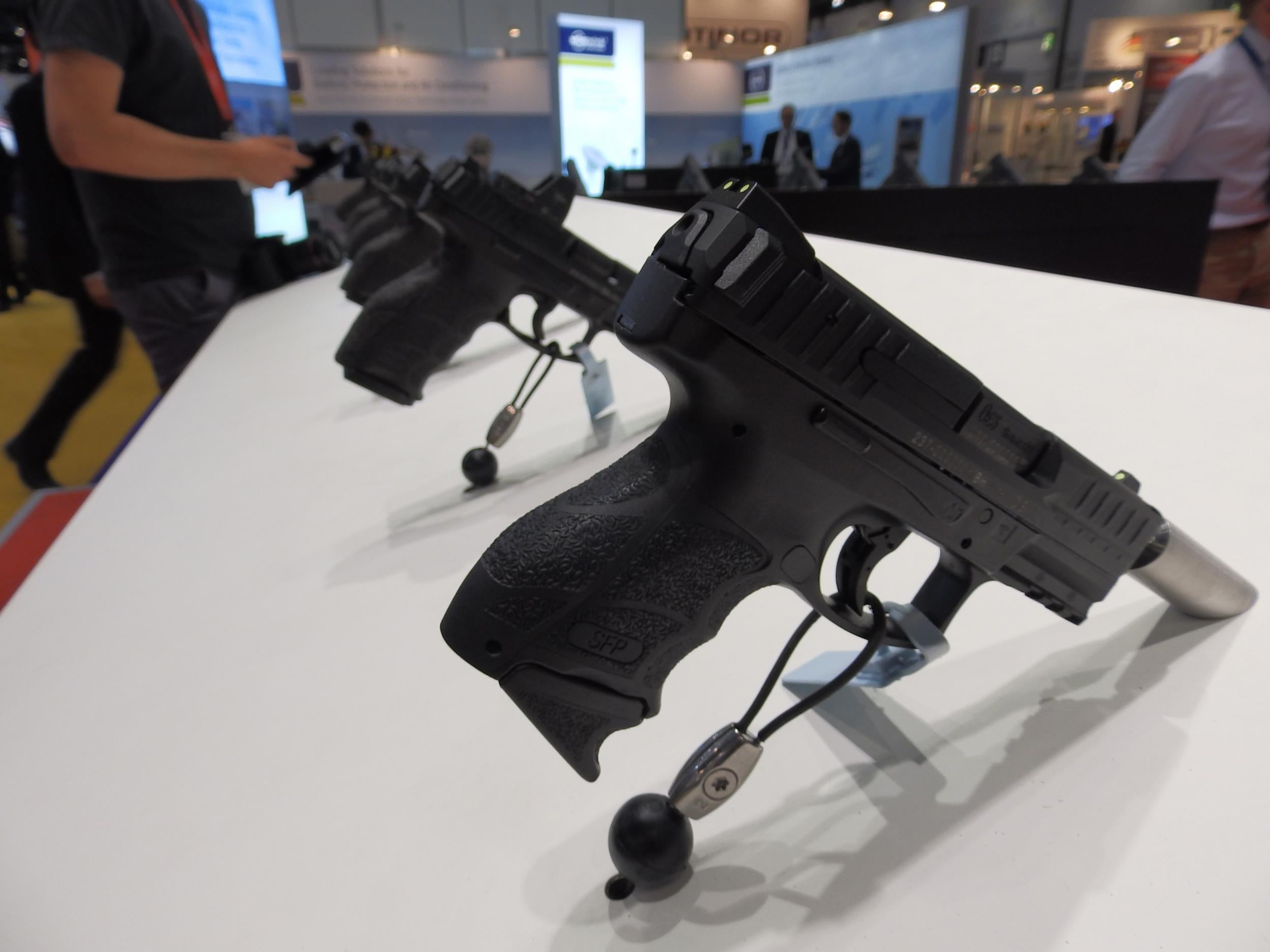 Weapons on display at the 2017 DSEI arms fair