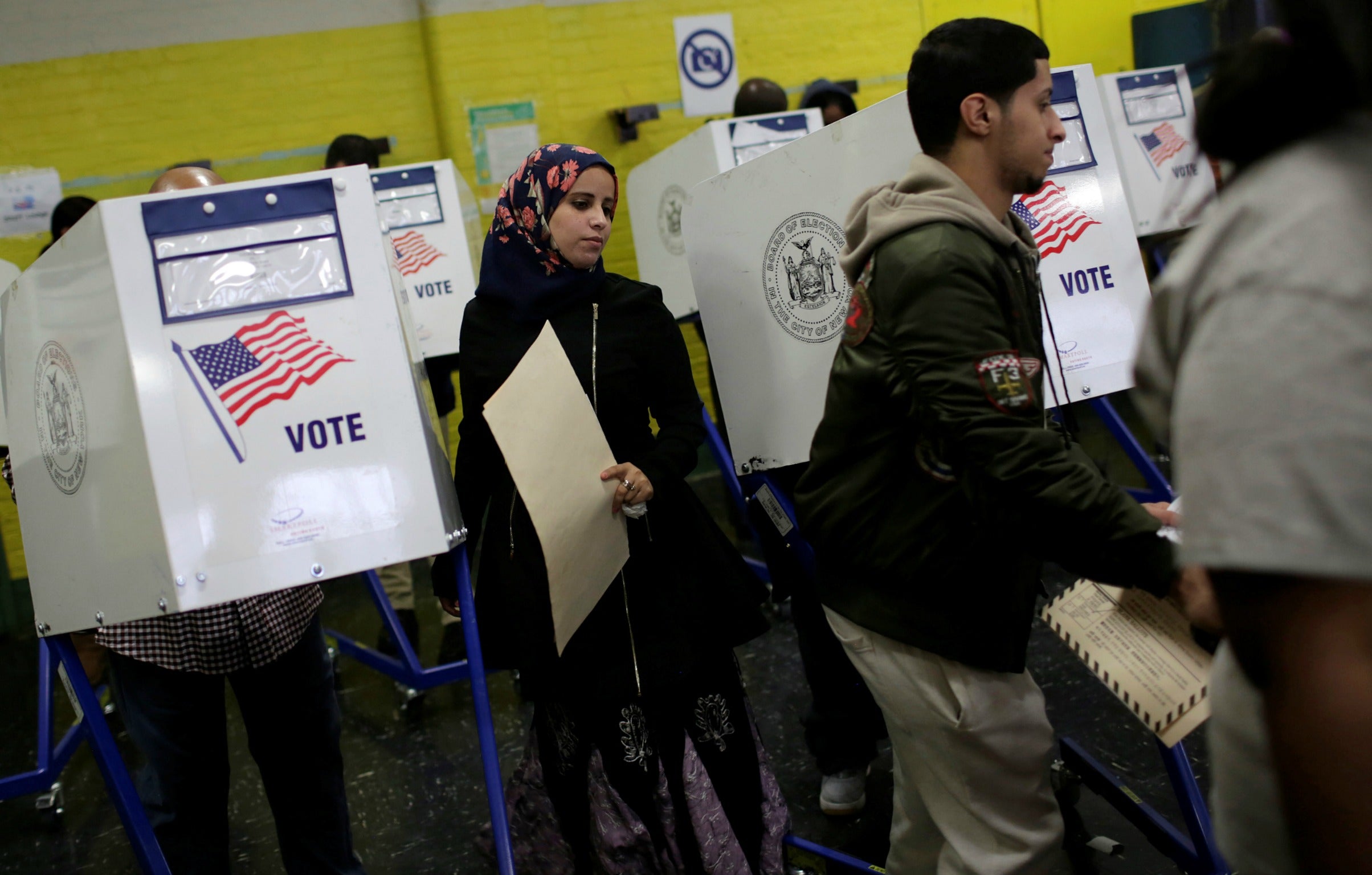 Voters cast ballots in the Bronx, New York on November 8, 2016