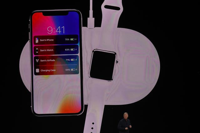 Apple senior vice president of worldwide marketing Phil Schiller introduces AirPower during an Apple special event at the Steve Jobs Theatre on the Apple Park campus on September 12, 2017 in Cupertino, California