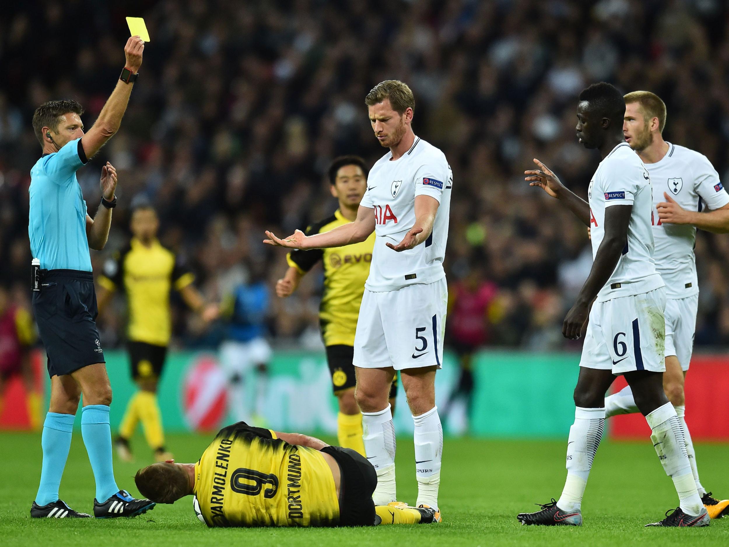 &#13;
Vertonghen during Tottenham's Champions League win over &#13;