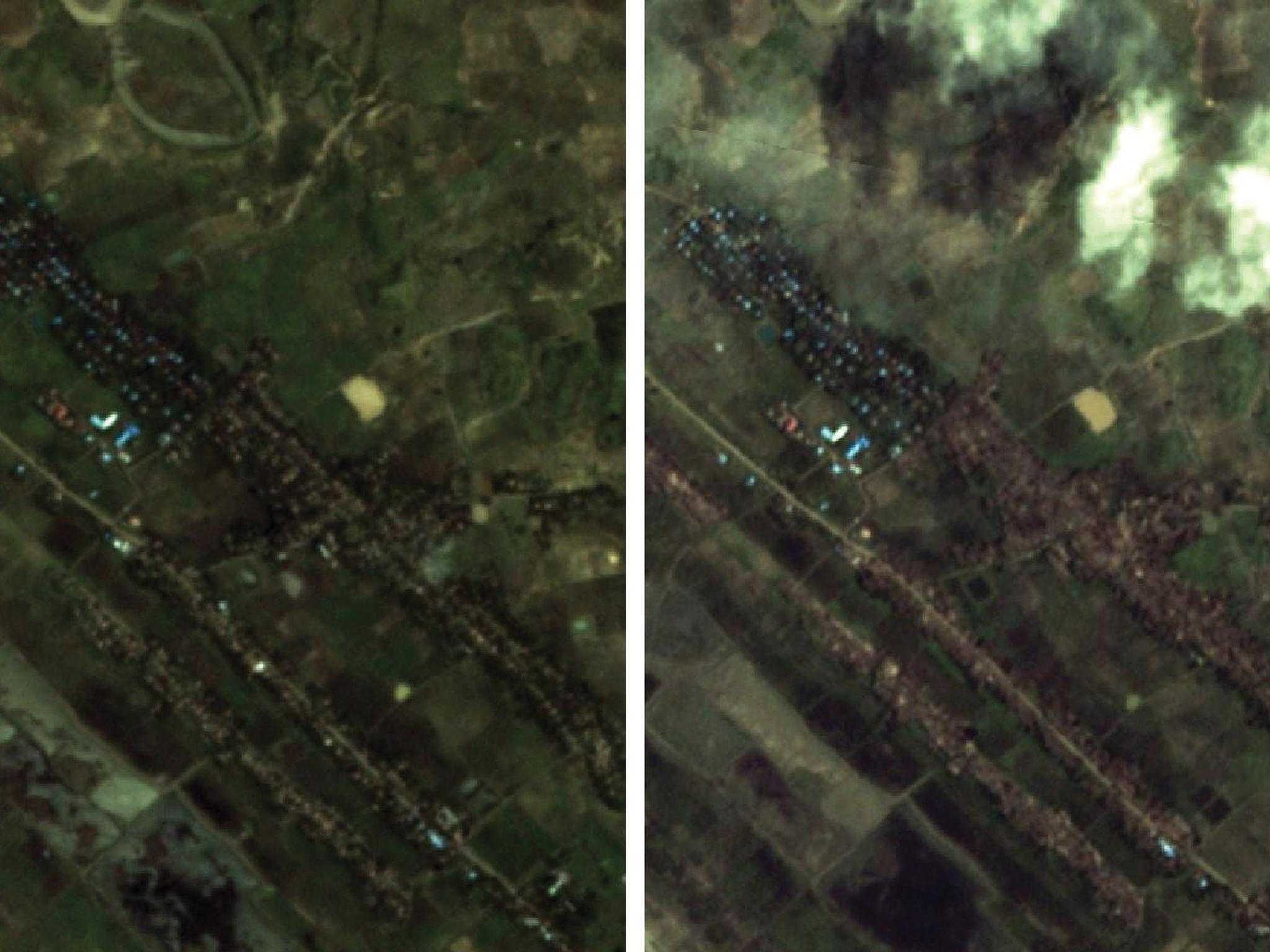 Satellite imagery showing the extent of burnings inside Rakhine State (Amnesty International )