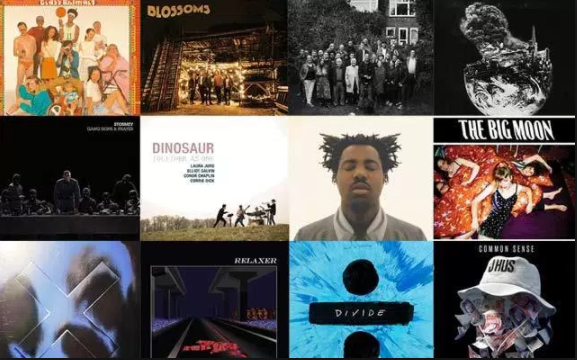 Cover art for the shortlisted albums in this year's Mercury Prize