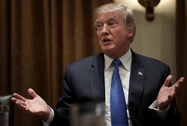 U.S. President Donald Trump speaks about tax reform while meeting with Democratic and Republican members of Congress in the Cabinet Room of the White House September 13, 2017 in Washington, DC