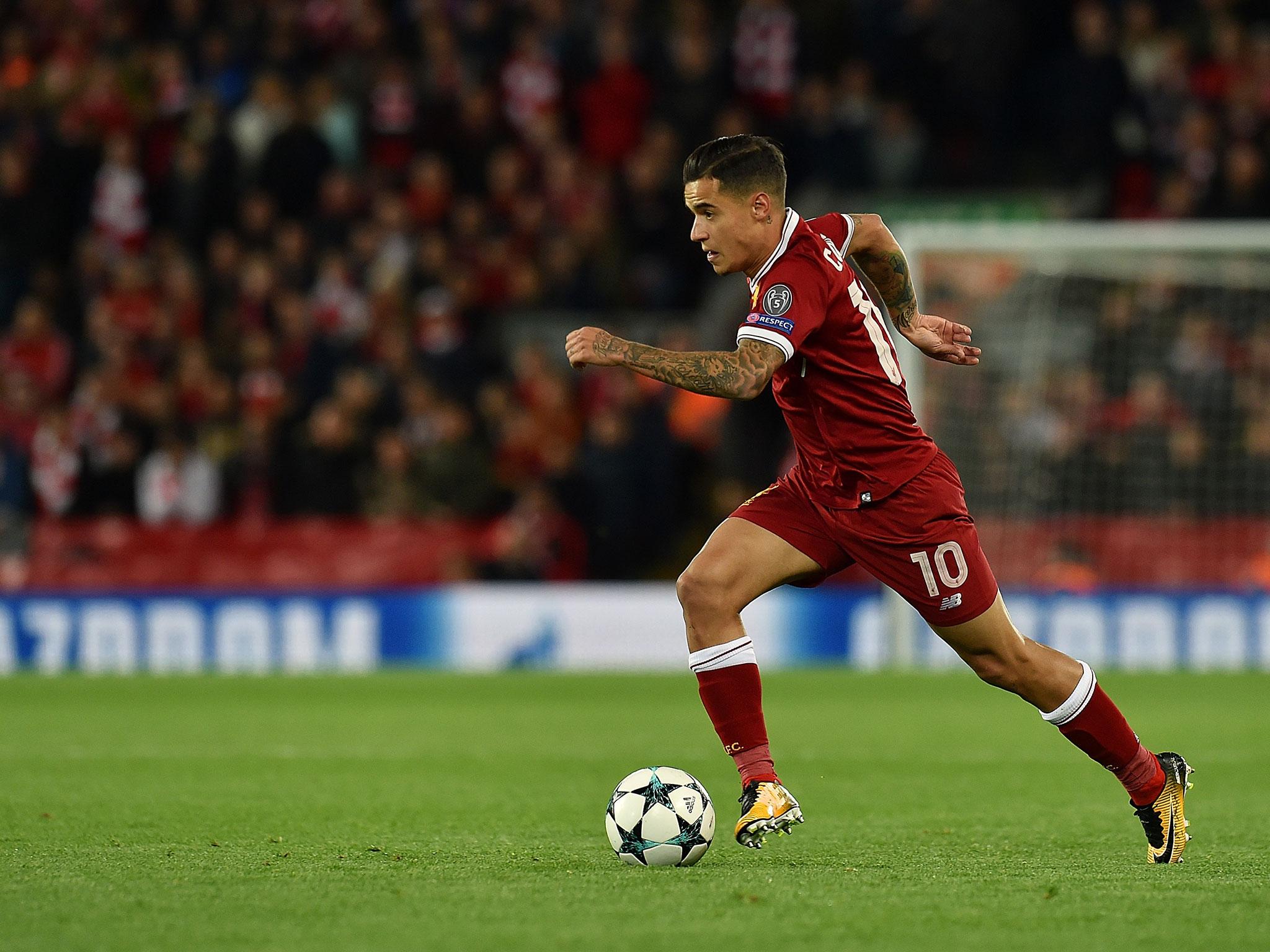 Coutinho in action for Liverpool against Sevilla