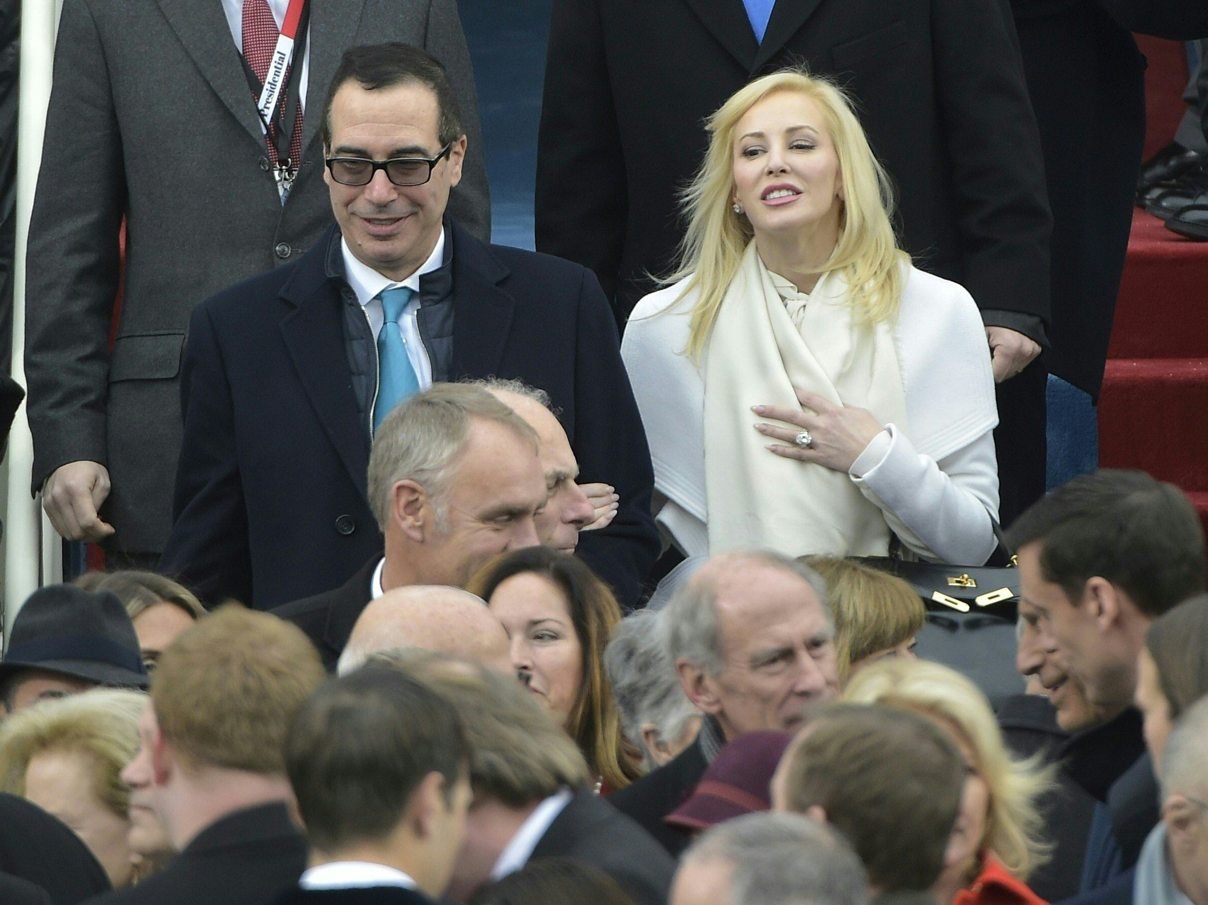 Mr Mnuchin, who has amassed a personal fortune of hundreds of millions of dollars, married Scottish actress Louise Linton in June