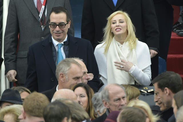 Mr Mnuchin, who has amassed a personal fortune of hundreds of millions of dollars, married Scottish actress Louise Linton in June