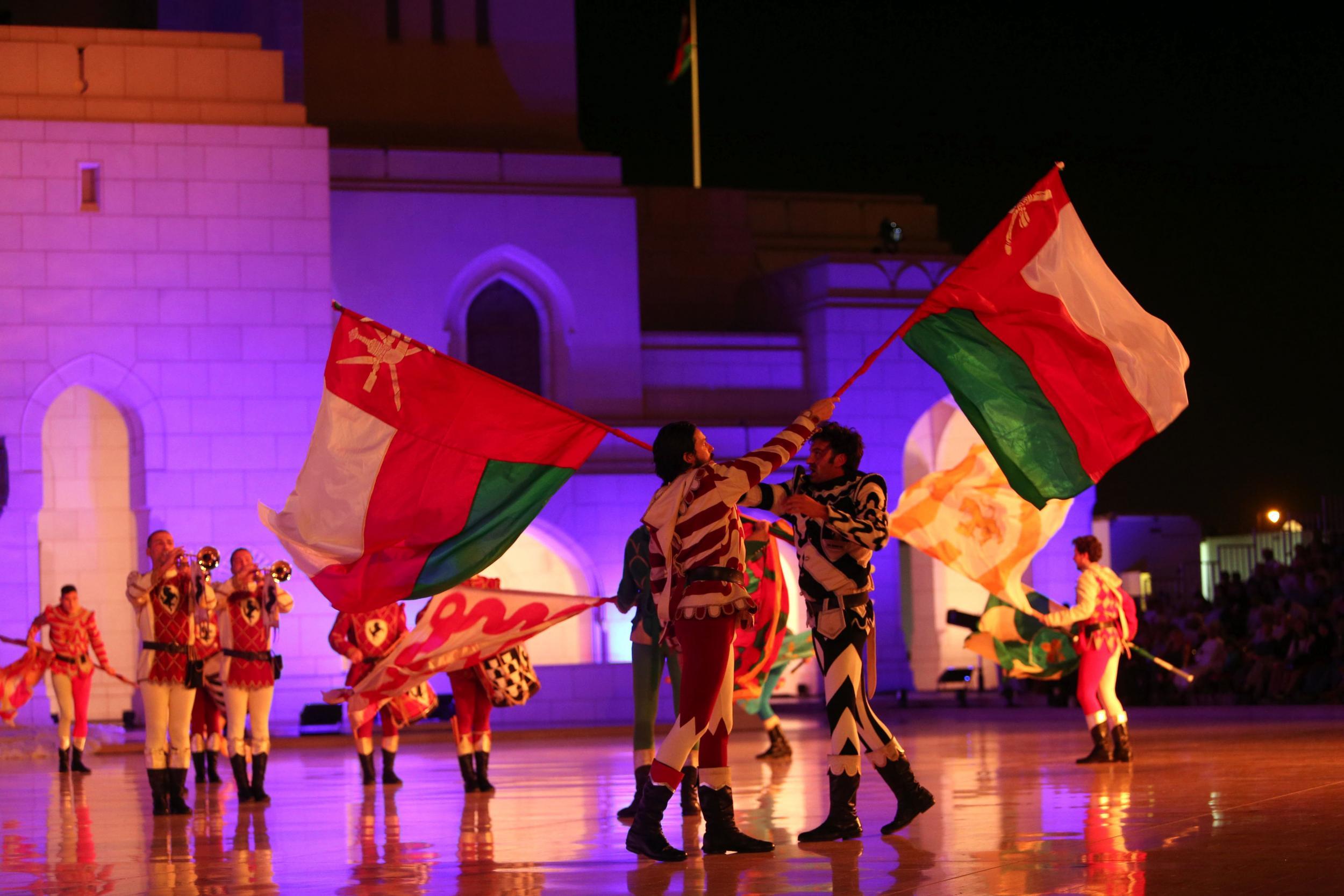 Artists perform 'The Great Journey' at the Royal Opera House in Muscat on January 5, 2017 (Getty, Mohammed Mahjoub )