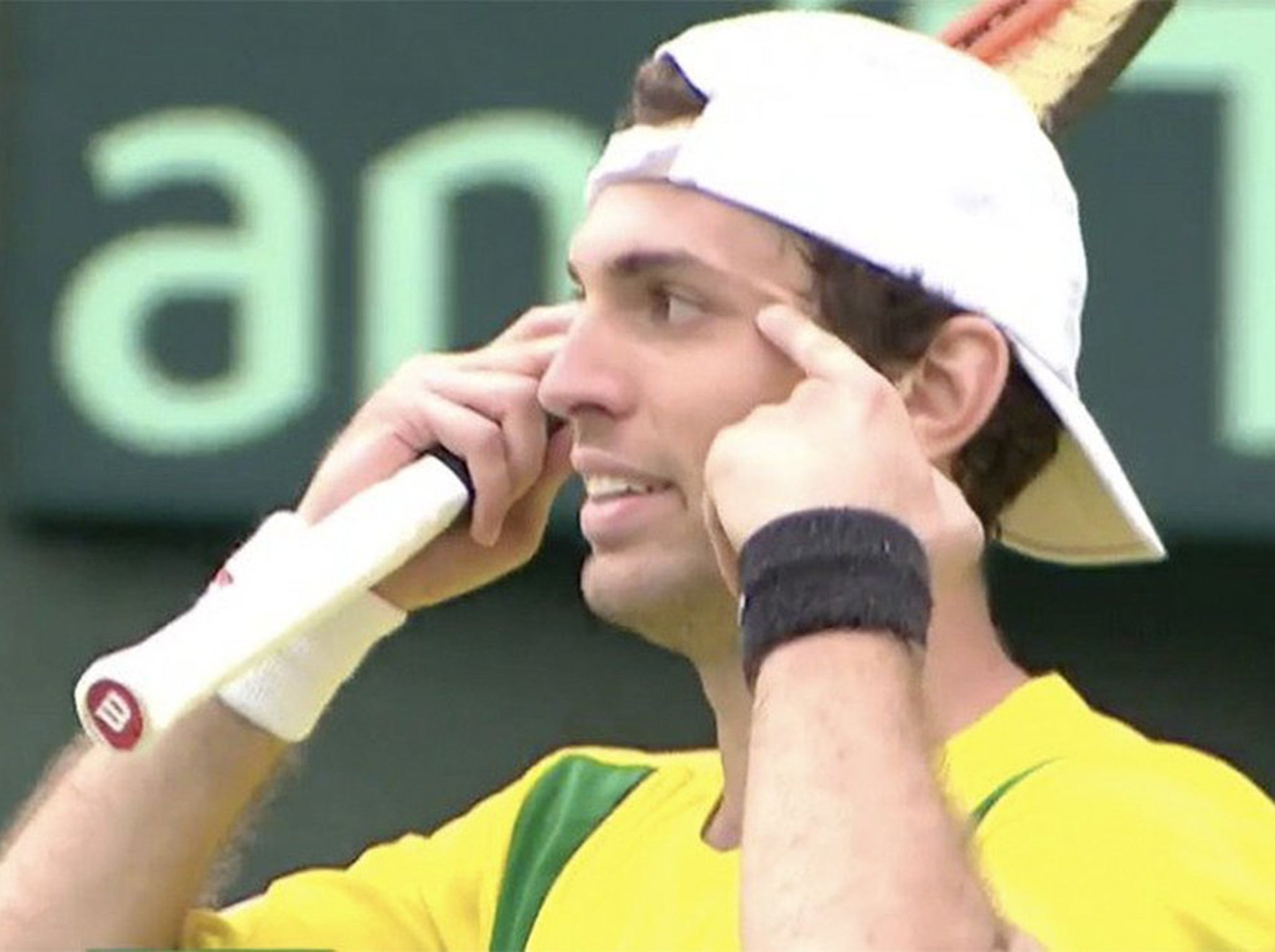 Brazilian tennis player fined for making an 'offensive' gesture