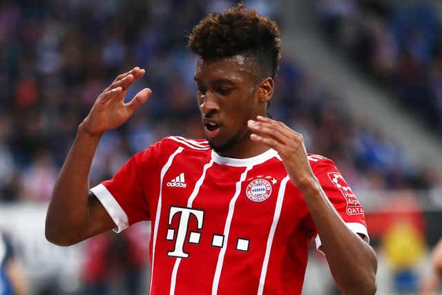 Kingsley Coman, pictured during Bayern Munich's match against Hoffenheim on September 9
