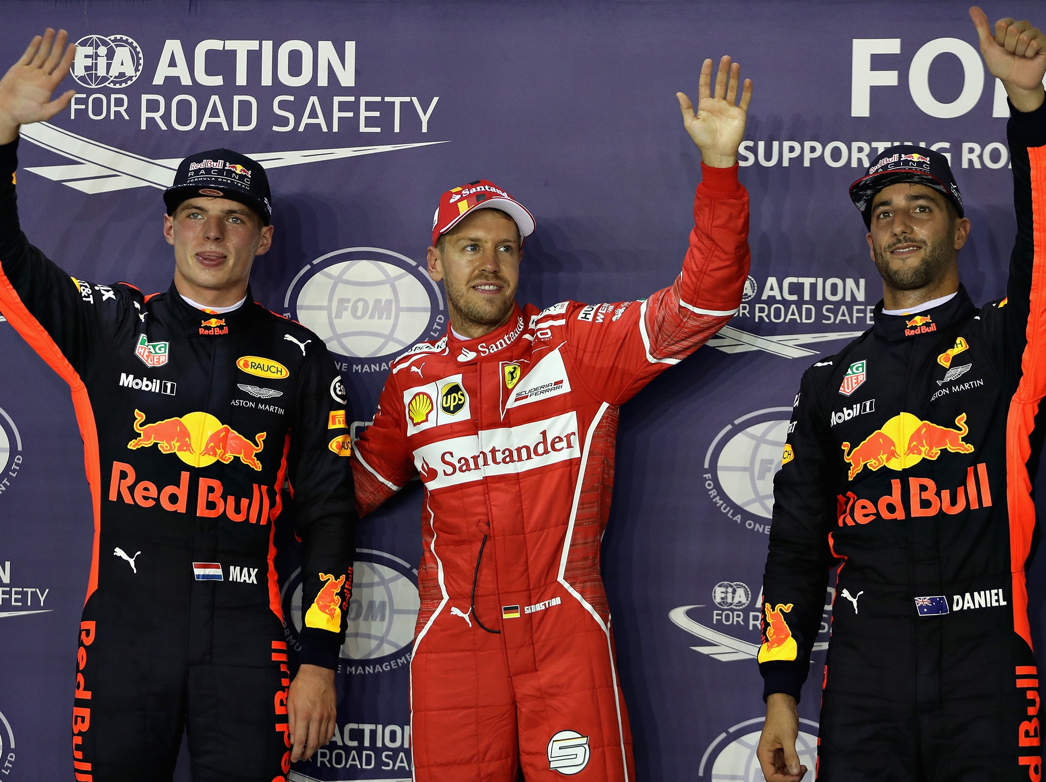 Vettel somehow beat the two Red Bulls